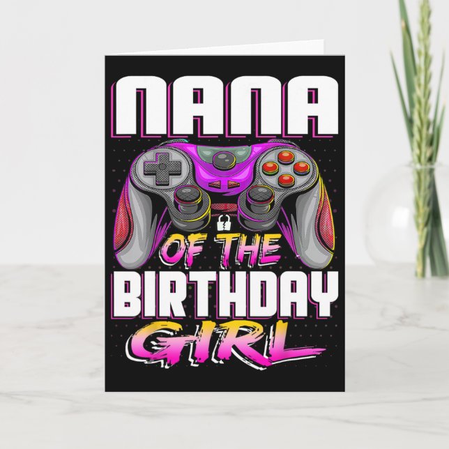 Nana Of The Gamer Girl Matching Video Game Birthda Card (Front)