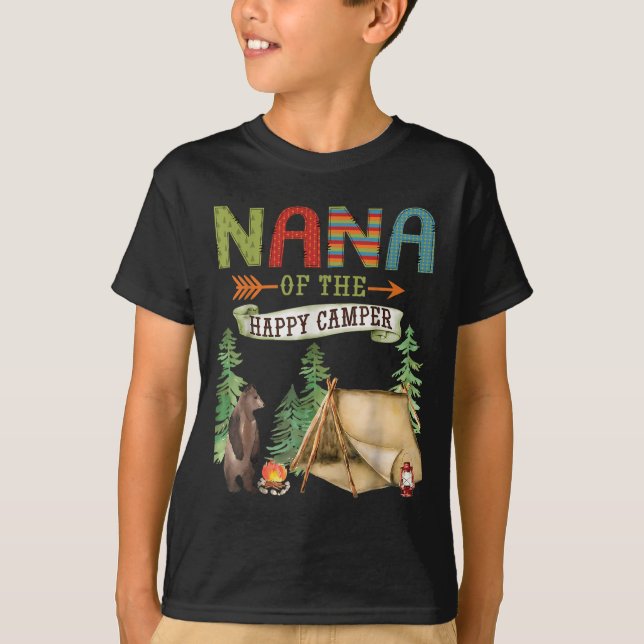Nana Of The Happy Camper First Birthday Camng  T-Shirt (Front)
