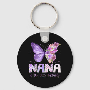 Nana of The Little Butterfly 1st Birthday Girl Key Ring