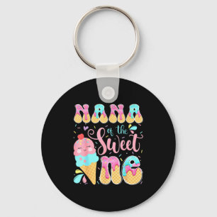 Nana of the sweet one ice cream 1st birthday girl key ring