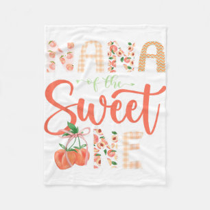 Nana of The Sweet One Peach 1st Birthday Girl Fleece Blanket
