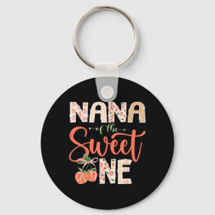 Nana of The Sweet One Peach 1st Birthday Girl Key Ring