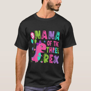 Nana Of The Three Rex Dinosaur T-rex 3rd Birthday T-Shirt