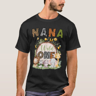 Nana Of The Wild One 1St Birthday Boy Safari Jungl T-Shirt