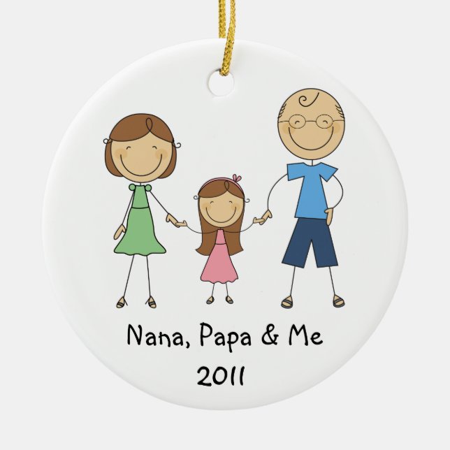 Nana Papa and Me Ornament (Front)