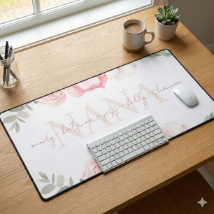 Nana Personalised Floral Desk Mat
