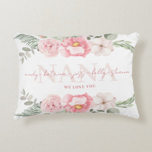 Nana Personalized Floral Lumbar Pillow