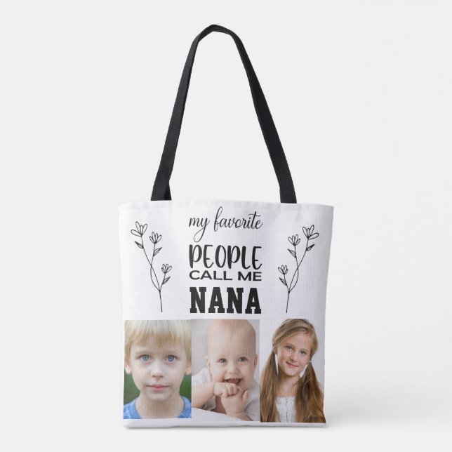 NANA PERSONALIZED PHOTO TOTE BAG FOR GRANDMOTHER (Back)