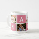 Nana Photo Collage Coffee Mug<br><div class="desc">Modern ''nana'' script photo mug. Design features 4 of your photos,  nana script on a bright red background. Perfect as a gift for grandparents day.</div>
