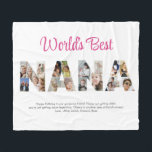 Nana Photo Collage Letter Cutout Grandma Birthday Fleece Blanket<br><div class="desc">Celebrate the special moments with your grandmother with this Grandma Photo Collage design. This customisable design is perfect for creating a personalised and heartfelt gift for Mother's Day and Birthday celebration. Craft a beautiful collage with the word NANA, featuring cherished moments, creating a visual journey of the precious memories you've...</div>