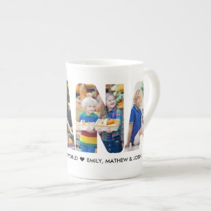 NANA Photo Collage Letter Cutout Personalised Bone China Mug