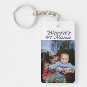 Nana photo grey text key ring