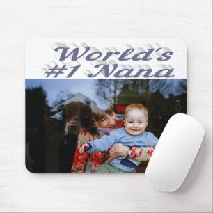 Nana photo grey text mouse mat