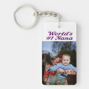 Nana photo purple text Mothers Day Key Ring