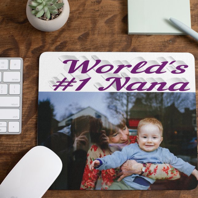 Nana photo purple text   mouse mat (Creator Uploaded)