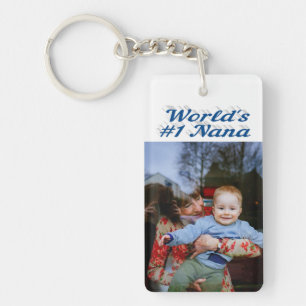 Nana photo sea blue text   key ring