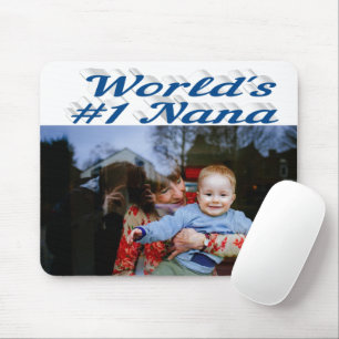 Nana photo sea blue text mouse mat