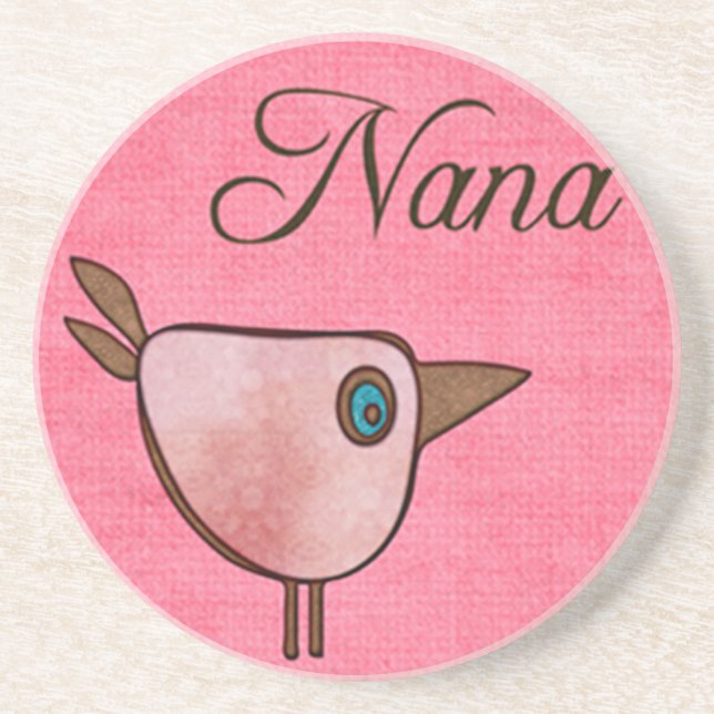 nana pink birdie coaster (Front)