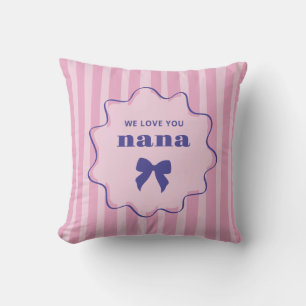 Nana   Pink Stripes with Wavy Frame and Chic Bow Cushion