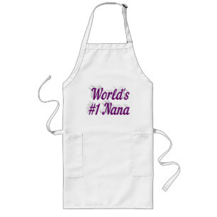 Nana purple text long apron