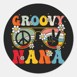 Nana Retro Matching Family 70s Grandma Mothers Day Classic Round Sticker