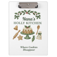 Nana’s Holly Kitchen — Personalized Holiday Clipbo