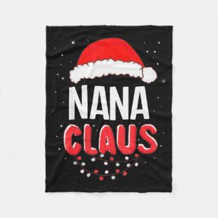 Nana Santa Claus Christmas Matching Costume Fleece Blanket