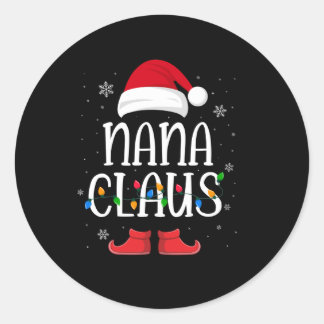 Nana Santa Claus Hat With Xmas Light Christmas Classic Round Sticker