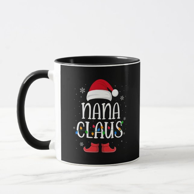 Nana Santa Claus Hat With Xmas Light Christmas  Mug (Left)