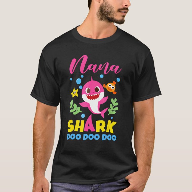 Nana Shark  Cute Baby Shark Family Matching T-Shirt (Front)