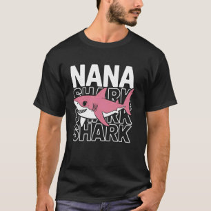 Nana Shark Funny Cute Pink Shark Grandma Gift T-Shirt