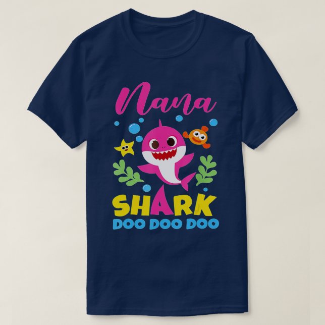 Nana Shark Gift Cute Baby Shark Family Matching TS T-Shirt (Design Front)
