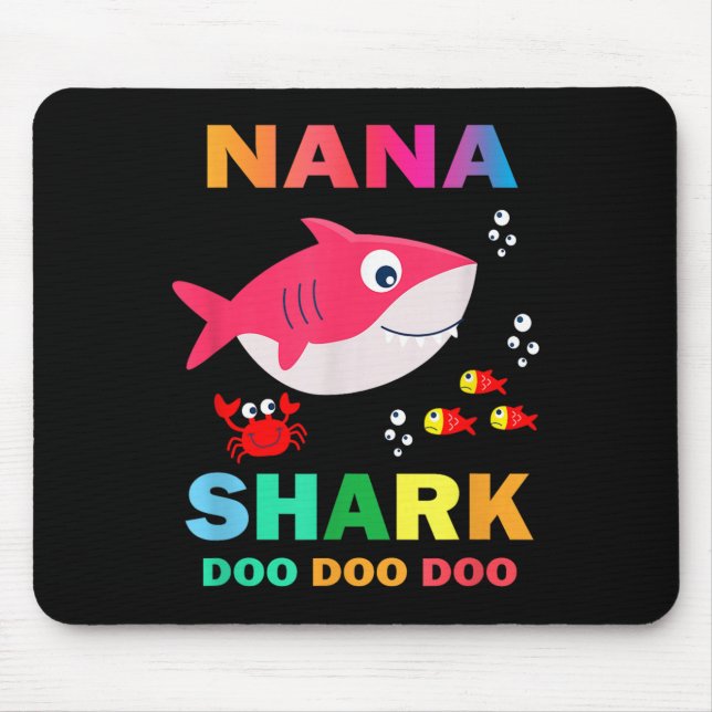 Nana Shark Shirt, Fathers Day Gift From Wife Son D Mouse Mat (Front)