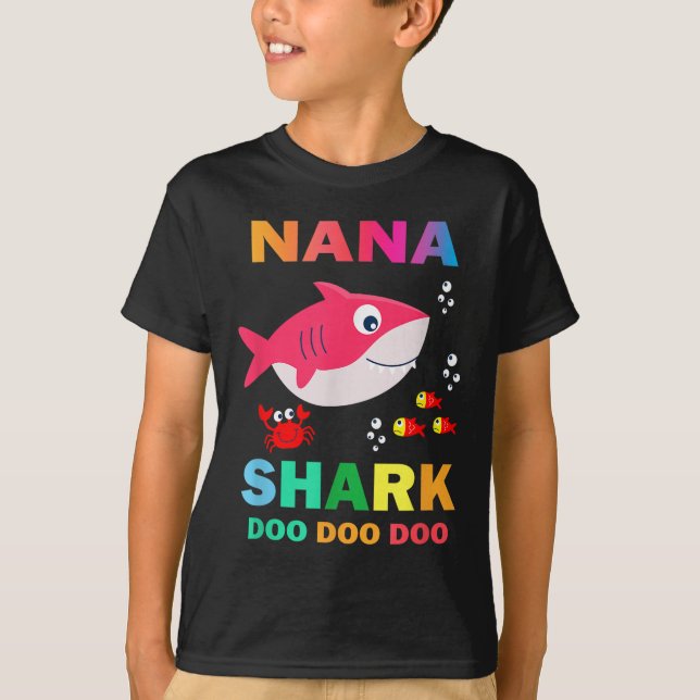 Nana Shark Shirt, Fathers Day Gift From Wife Son D T-Shirt (Front)