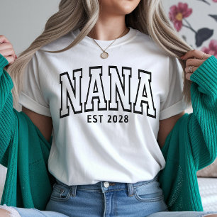 Nana Shirt, Minimalist College Block Grandma Shirt