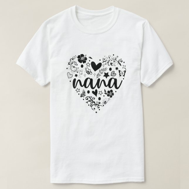 Nana Shirt, Nana Heart Shirt, Nana Tee, Grandma T-Shirt (Design Front)