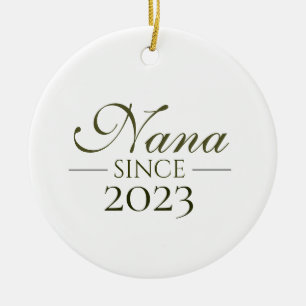 Nana Since Personalised Year Minimal Family Design Ceramic Tree Decoration