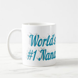 Nana sky blue half text coffee mug