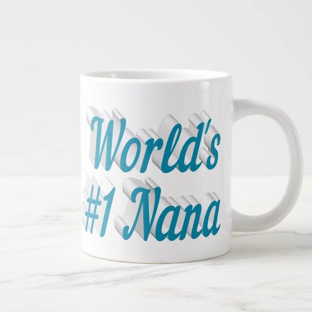 Nana sky blue half text giant coffee mug (Right)