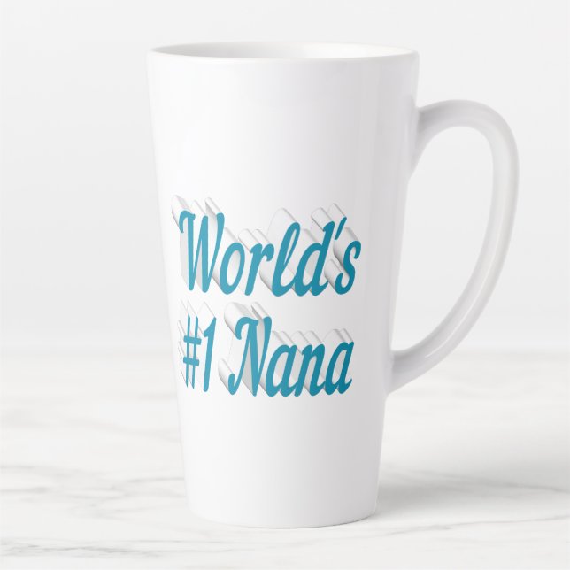Nana sky blue text  latte mug (Right)