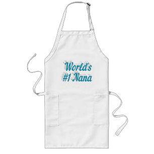 Nana sky blue text Mothers Day Long Apron