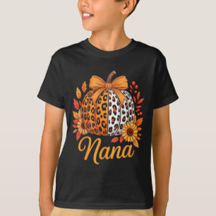Nana Thanksgiving Leopard Pumpkin Sunflower Coquet T-Shirt