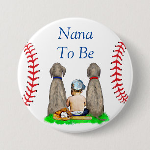 Nana to Be   Baseball Themed Boy's Baby Shower 7.5 Cm Round Badge
