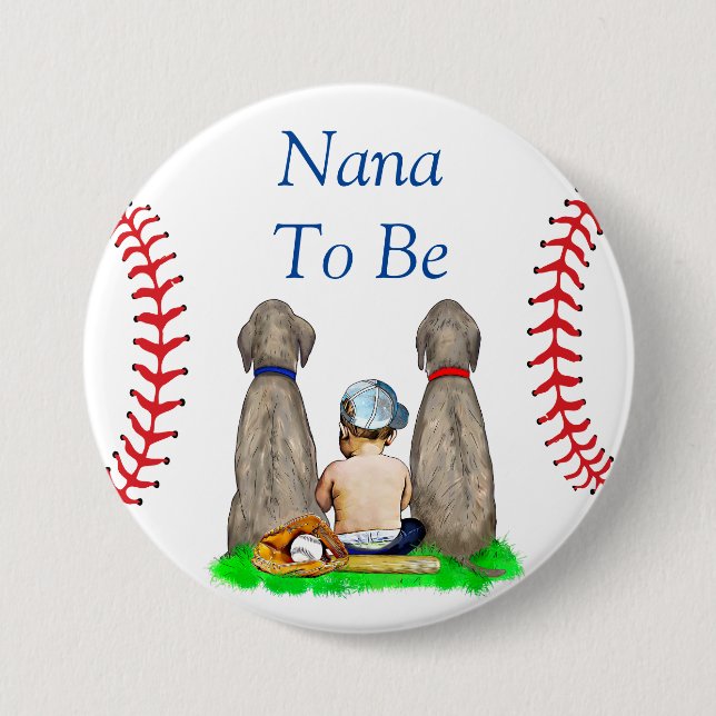 Nana to Be | Baseball Themed Boy's Baby Shower 7.5 Cm Round Badge (Front)