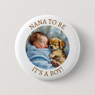 Nana to Be | Boy's Baby Shower 6 Cm Round Badge