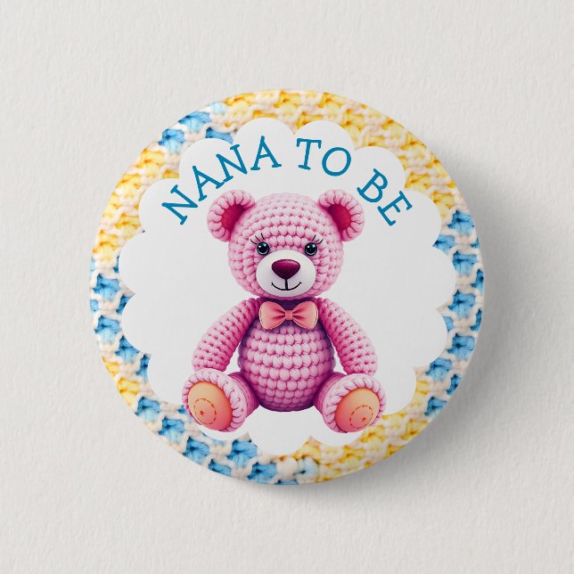 Nana to Be | Boy's Baby Shower 6 Cm Round Badge (Front)