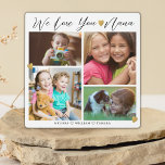 Nana We Love You | Grandkids Gold 4 Photo Collage Plaque<br><div class="desc">Nana We Love You | Grandkids 4 Photo Collage Plaque -- Make your own 4 picture frame  personalised with 4 favourite grandchildren photos and names.	
Makes a treasured keepsake gift for grandmother for birthday, mother's day, grandparents day and other special days.</div>