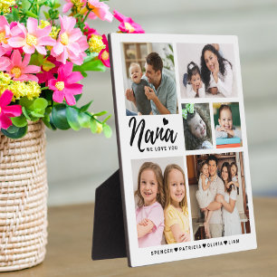 Nana We Love You Grandkids Names Photo  Collage Plaque
