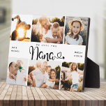 NANA We Love you Hearts Modern 6 Photo Collage  Plaque<br><div class="desc">We love you Nana! Cute, modern custom family photo collage plaque to show grandma how much she's loved. We love this hand lettered script design with heart flourishes, making this a heartfelt keepsake gift for a beloved grandparent. Personalise with 12 favourite pictures and your personal message and names. Available in...</div>