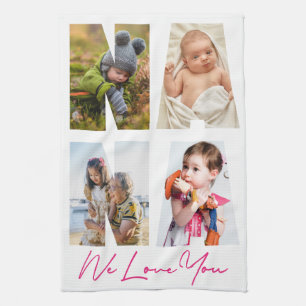 Nana We Love You Photo Collage Keepsake   Tea Towel